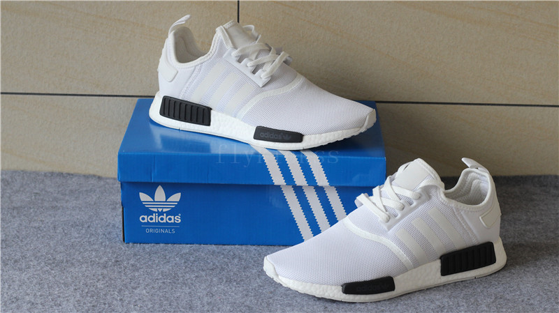 Real Boost Adidas NMD R1 Primeknit White Black